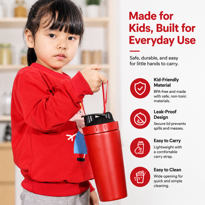 Premium Stainless Steel Shaker Bottle 700ML Protein Mixer Leak Proof Gym Water Bottle with Scale Steel Ball for Smoothies Fitness Travel Outdoor Daily Use