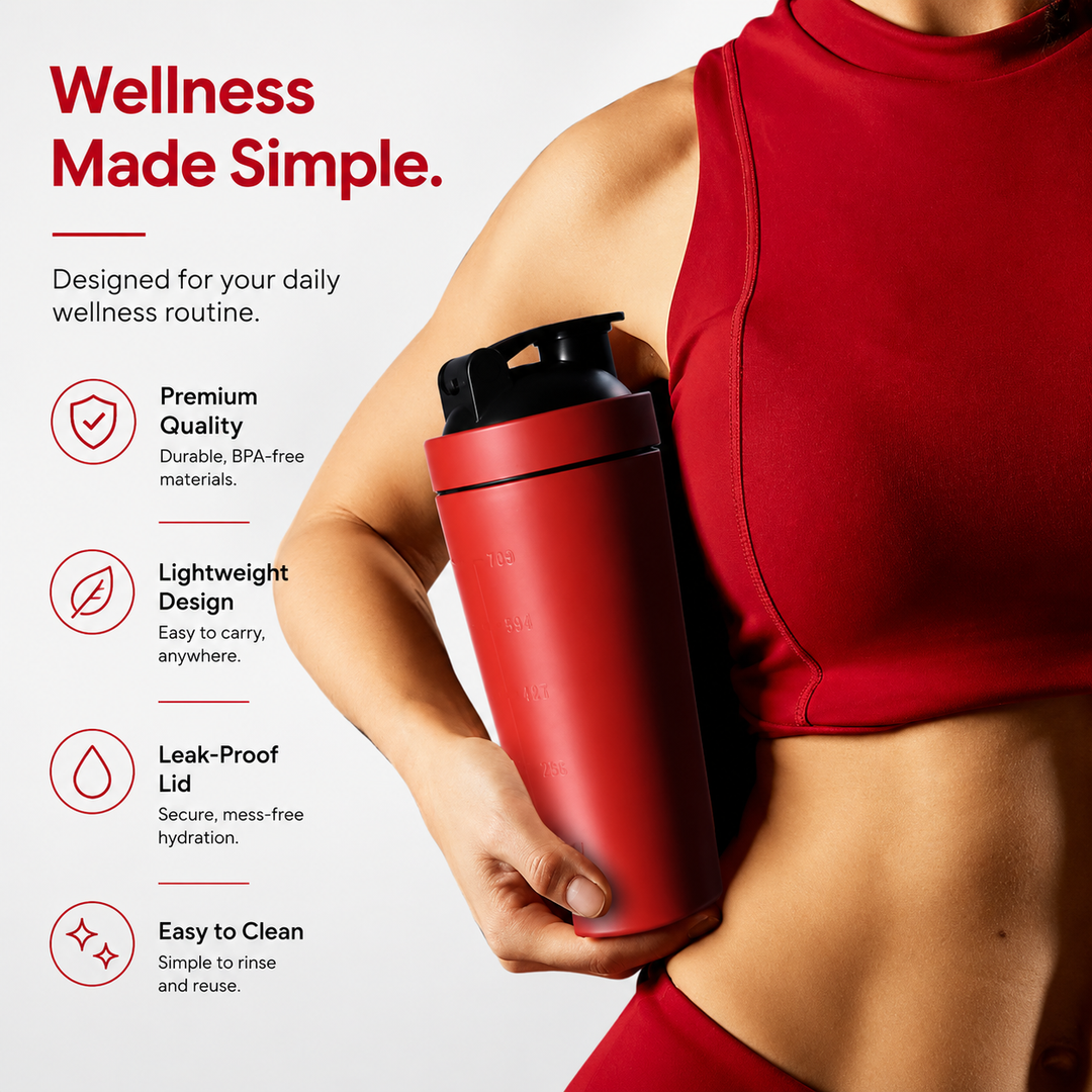 Premium Stainless Steel Shaker Bottle 700ML Protein Mixer Leak Proof Gym Water Bottle with Scale Steel Ball for Smoothies Fitness Travel Outdoor Daily Use