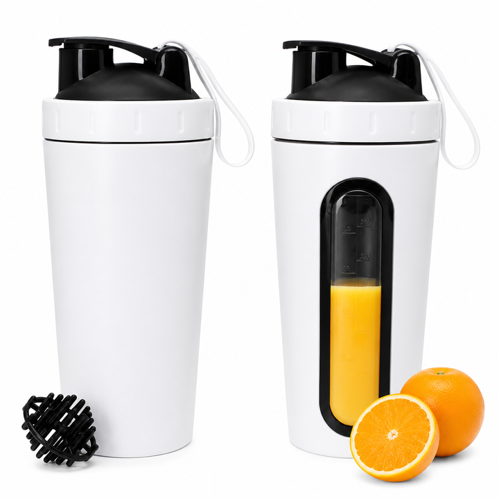 Premium Stainless Steel Shaker Bottle 700ML Protein Mixer Leak Proof Gym Water Bottle with Scale Steel Ball for Smoothies Fitness Travel Outdoor Daily Use