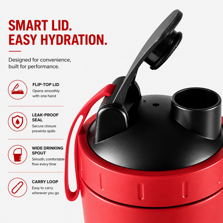 Premium Stainless Steel Sports Shaker Bottle 700ML Protein Mixer Leak Proof Gym Water Bottle with Scale for Protein Powder Smoothies Travel Use