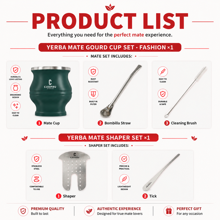 Premium Stainless Steel Yerba Mate Cup Double Wall Insulated Mate Gourd Set with Bombilla Straw Modern Thermal Yerba Mate Mug for Hot Drinks Tea Coffee