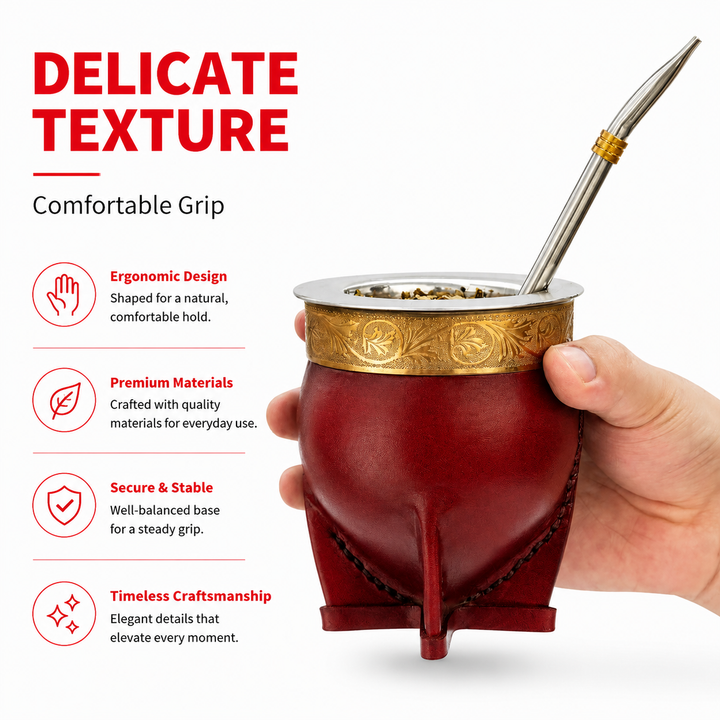 Premium Stainless Steel Yerba Mate Gourd Set Gold Mate Cup with Bombilla Straw and Cleaning Brush Reusable Metal Mate Drinking Set Traditional Yerba Mate Cup