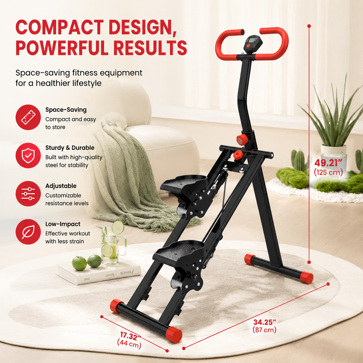 Premium Stair Stepper Folding Vertical Climber Home Workout Machine Full Body Cardio Exercise Equipment Adjustable Resistance Fitness Trainer