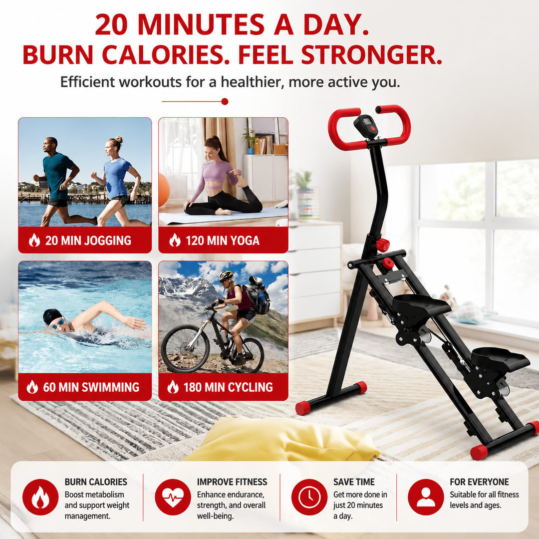 Premium Stair Stepper Folding Vertical Climber Home Workout Machine Full Body Cardio Exercise Equipment Adjustable Resistance Fitness Trainer