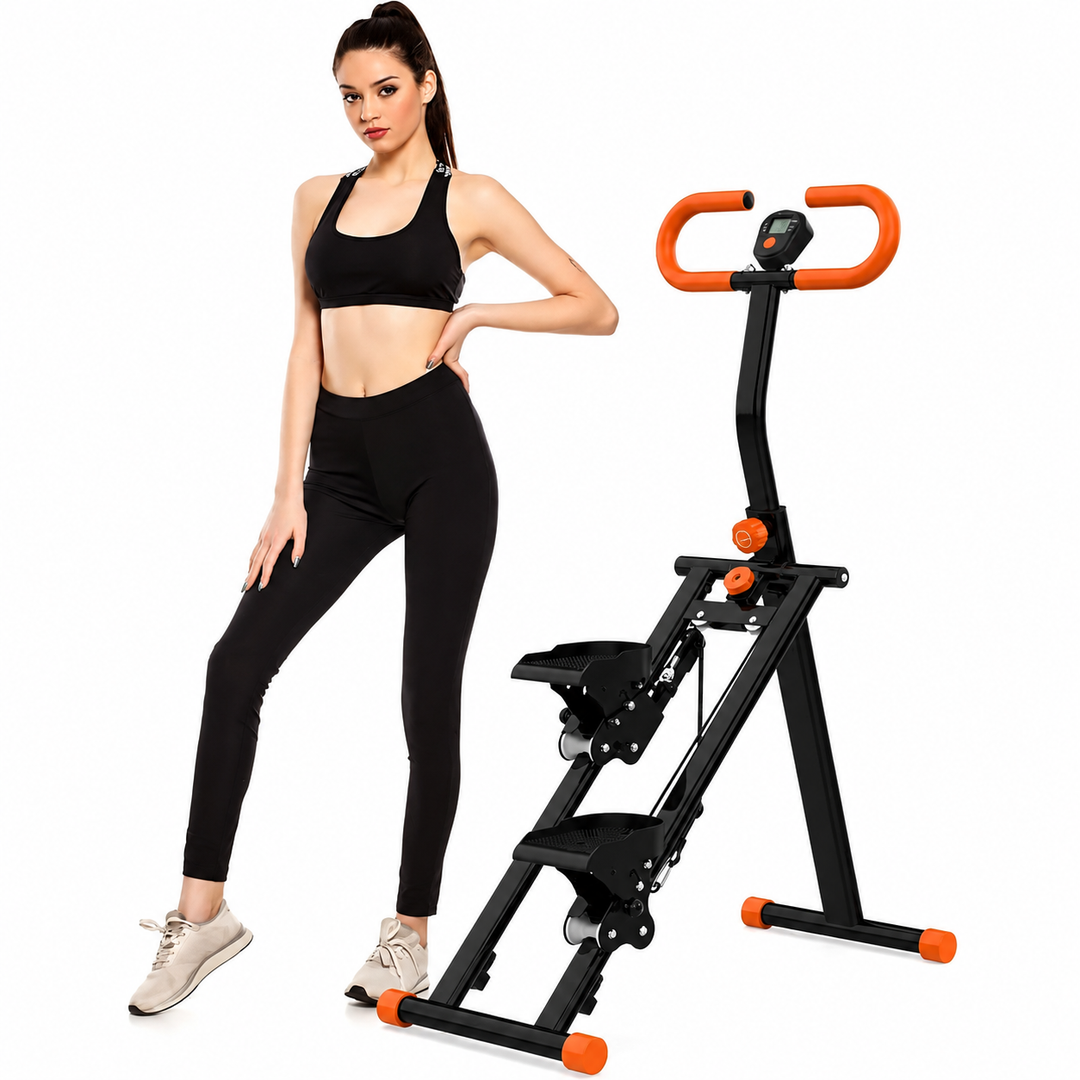 Premium Stair Stepper Folding Vertical Climber Home Workout Machine Full Body Cardio Exercise Equipment Adjustable Resistance Fitness Trainer