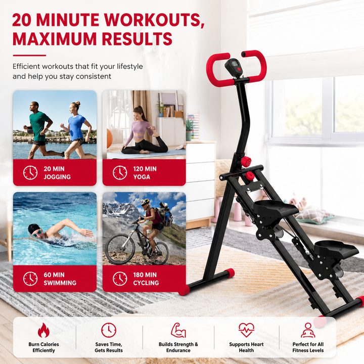 Premium Stair Stepper for Home Folding Vertical Climber Workout Machine Full Body Cardio Strength Training Adjustable Resistance Space Saving Design
