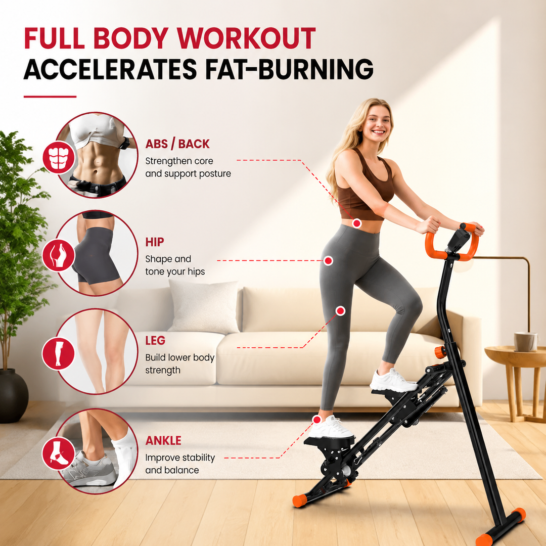 Premium Stair Stepper for Home Folding Vertical Climber Workout Machine Full Body Cardio Strength Training Adjustable Resistance Space Saving Design