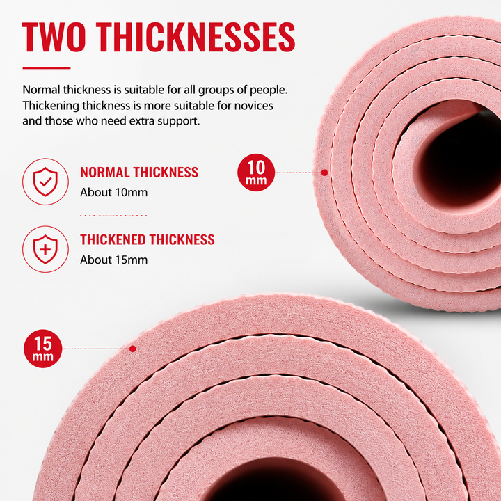 Premium Super Long Yoga Mat 2M Extra Large High Density 15mm Thick Exercise Mat Pilates Fitness Anti Skid Waterproof Non Toxic with Carry Bag