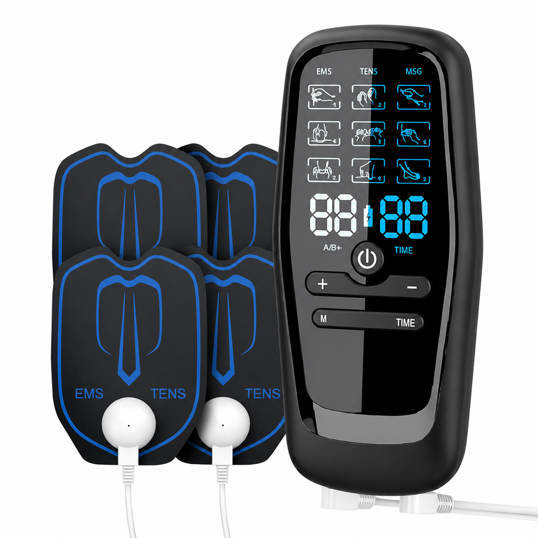 Premium TENS &amp; EMS Digital Therapy Machine Dual Nerve Muscle Stimulator 6 Modes 19 Intensity Levels USB Rechargeable Pain Relief Device for Back Neck Shoulder Muscle Recovery