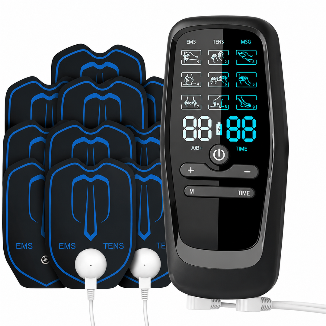 Premium TENS & EMS Digital Therapy Machine Dual Nerve Muscle Stimulator 6 Modes 19 Intensity Levels USB Rechargeable Pain Relief Device for Back Neck Shoulder Muscle Recovery