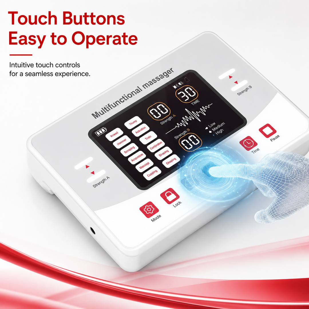 Premium TENS EMS Pain Relief Device Dual Channel Muscle Stimulator 12 Modes 30 Intensity Levels USB C Rechargeable Back Shoulder Joint Therapy Massager