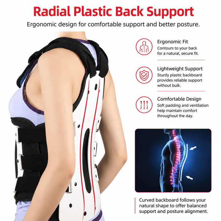 Premium TLSO Thoracic Full Back Brace Adjustable Spinal Support Kyphosis Osteoporosis Posture Correction Compression Fracture Recovery Brace S-L