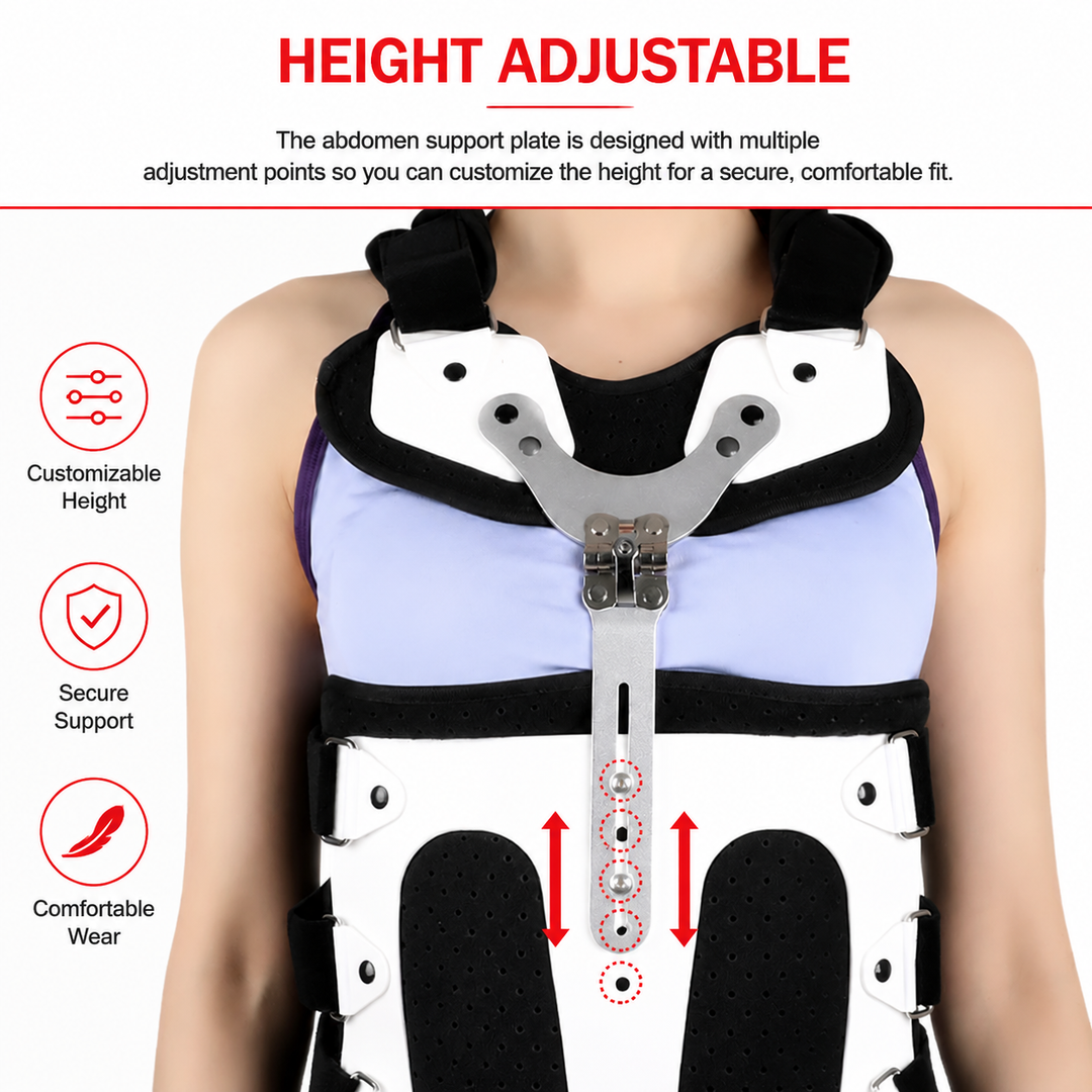 Premium TLSO Thoracic Full Back Brace Adjustable Spinal Support Kyphosis Osteoporosis Posture Correction Compression Fracture Recovery Brace S-L
