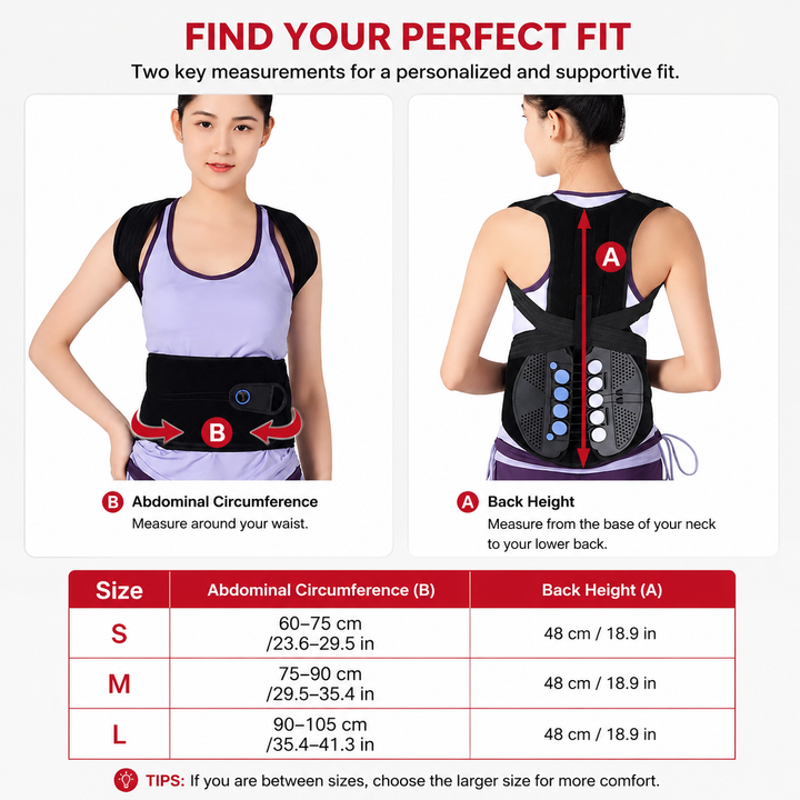 Premium TLSO Thoracic Full Back Brace Adjustable Spinal Support Kyphosis Osteoporosis Posture Correction Compression Fracture Recovery Brace S-L