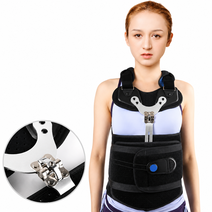 Premium TLSO Thoracic Full Back Brace Adjustable Spinal Support Kyphosis Osteoporosis Posture Correction Compression Fracture Recovery Brace S-L