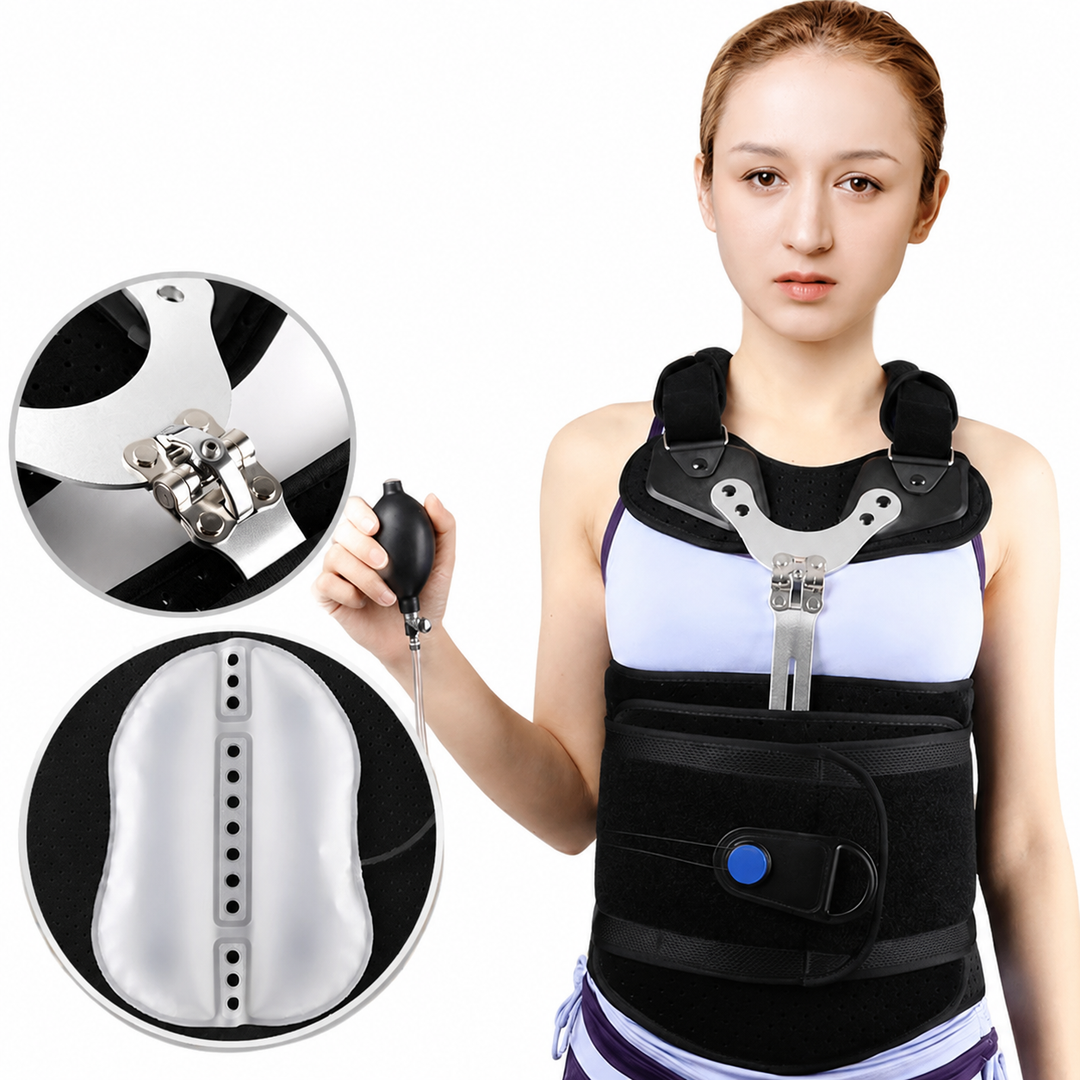 Premium TLSO Thoracic Full Back Brace Adjustable Spinal Support Kyphosis Osteoporosis Posture Correction Compression Fracture Recovery Brace S-L