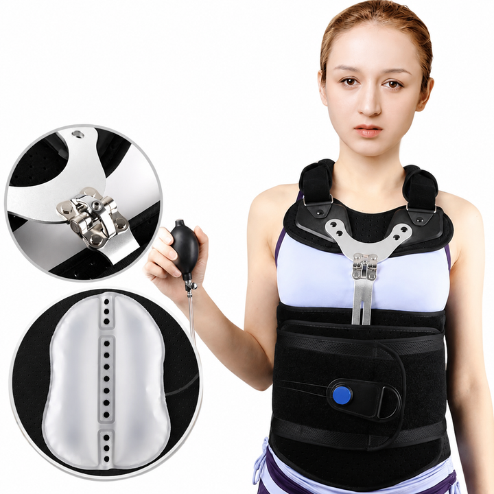 Premium TLSO Thoracic Full Back Brace Adjustable Spinal Support Kyphosis Osteoporosis Posture Correction Compression Fracture Recovery Brace S-L