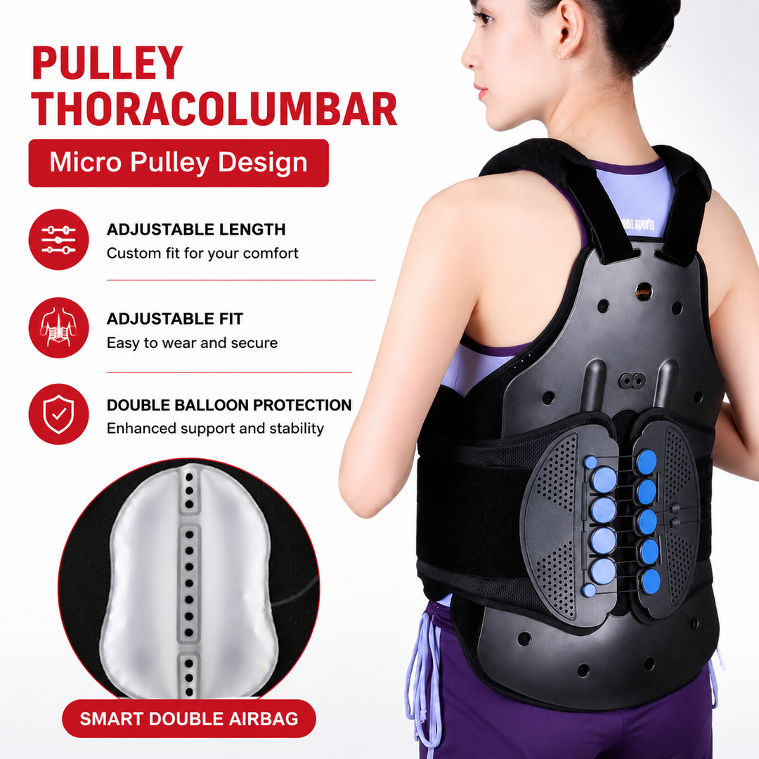 Premium TLSO Thoracic Full Back Brace Adjustable Spinal Support Kyphosis Osteoporosis Posture Correction Compression Fracture Recovery Brace S-L