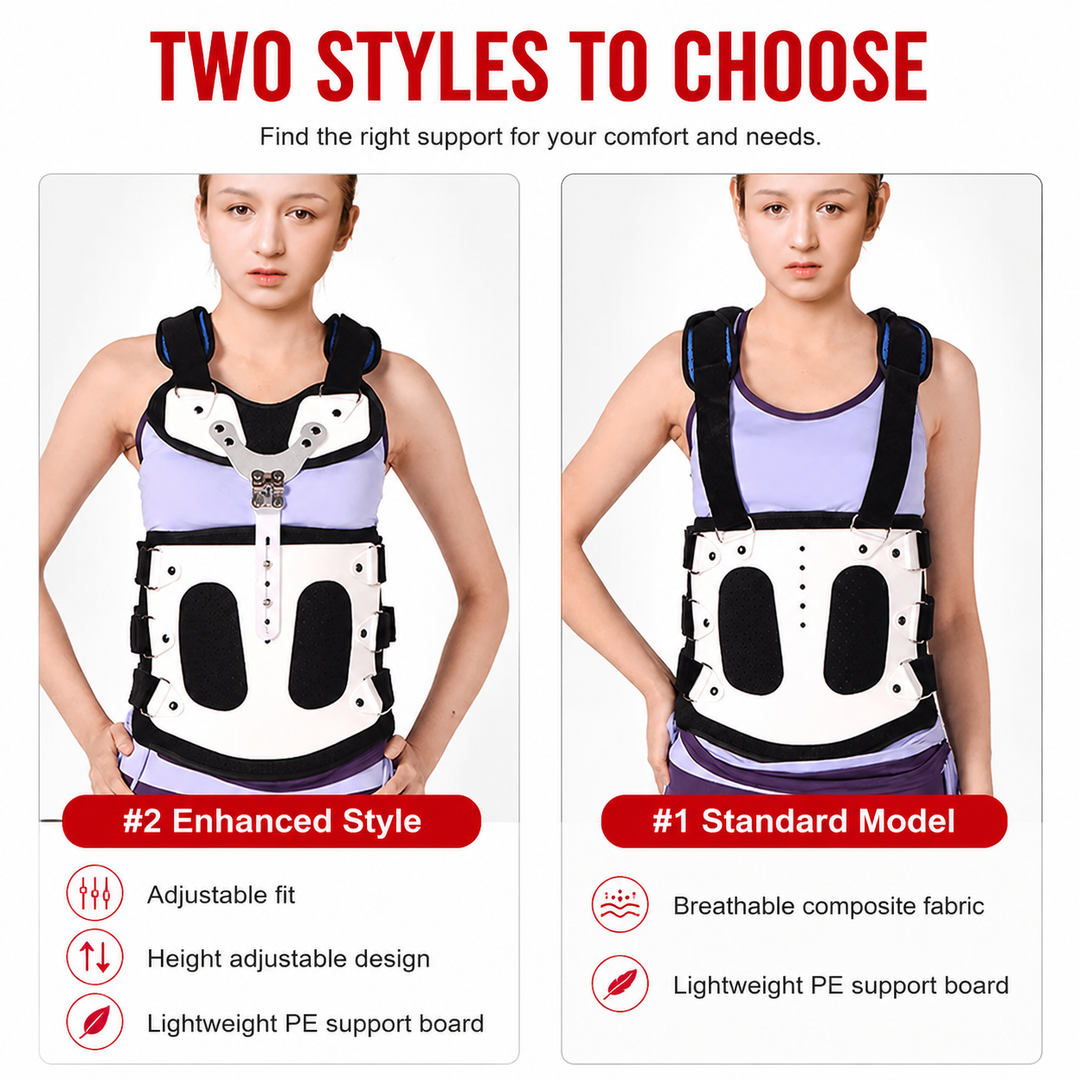 Premium TLSO Thoracic Full Back Brace Spinal Support Kyphosis Osteoporosis Compression Fracture Posture Corrector Adjustable Back Stabilizer