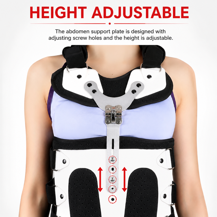 Premium TLSO Thoracic Full Back Brace Spinal Support Kyphosis Osteoporosis Compression Fracture Posture Corrector Adjustable Back Stabilizer