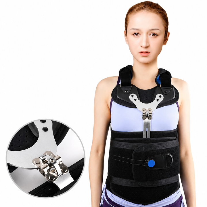 Premium TLSO Thoracic Full Back Brace Spinal Support Kyphosis Osteoporosis Compression Fracture Posture Corrector Adjustable Back Stabilizer