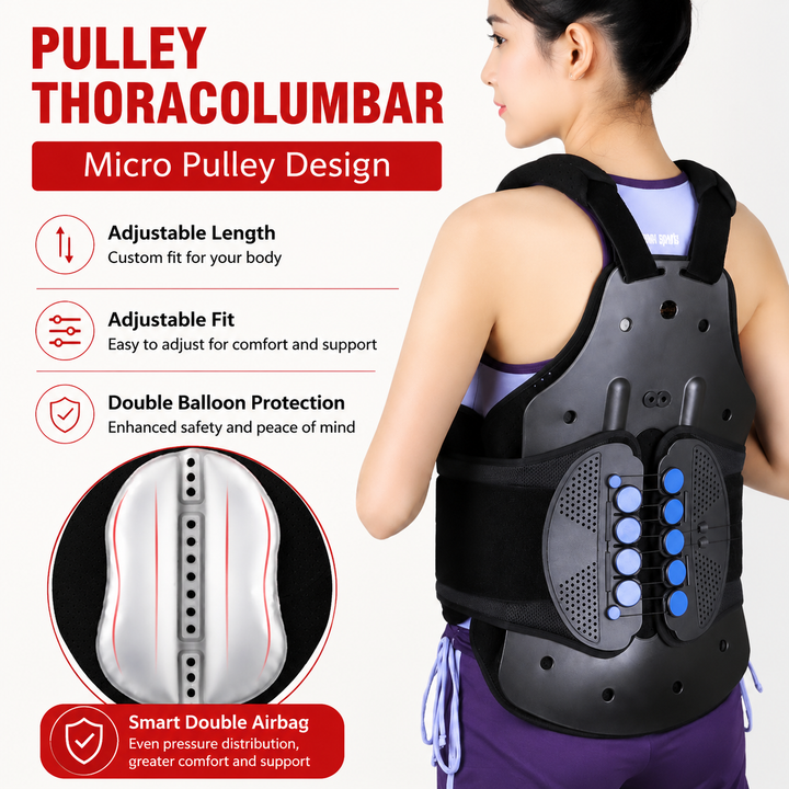 Premium TLSO Thoracic Full Back Brace Spinal Support Kyphosis Osteoporosis Compression Fracture Posture Corrector Adjustable Back Stabilizer
