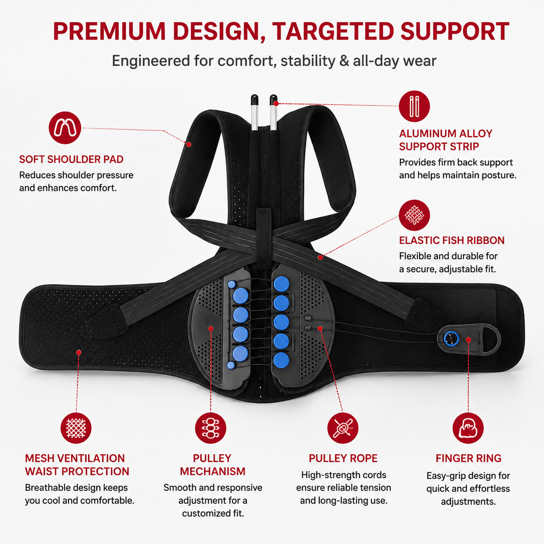 Premium TLSO Thoracic Full Back Brace Spinal Support Kyphosis Osteoporosis Compression Fracture Posture Corrector Adjustable Back Stabilizer