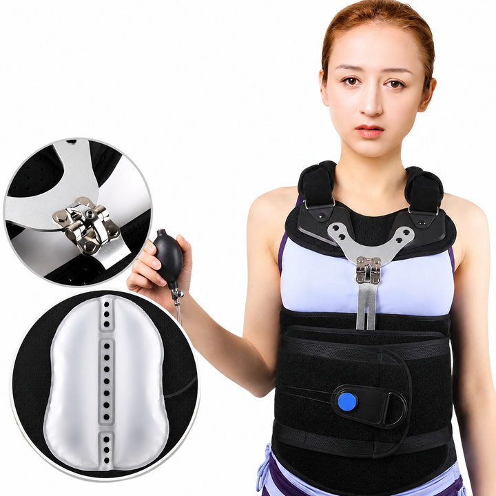 Premium TLSO Thoracic Full Back Brace Spinal Support Kyphosis Osteoporosis Compression Fracture Posture Corrector Adjustable Back Stabilizer