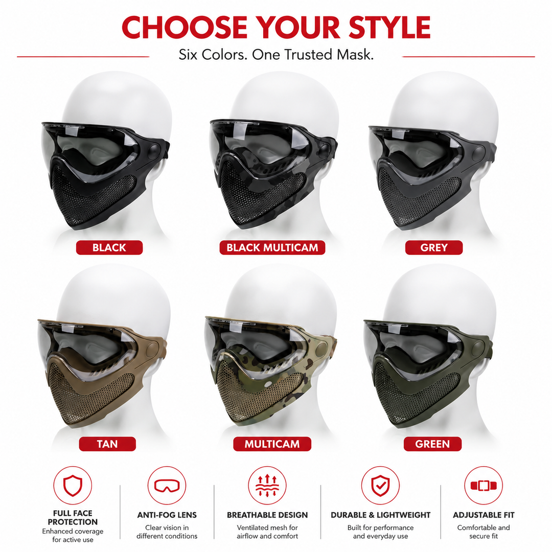 Premium Tactical FAST Helmet Half Face Mask Flip Goggles Airsoft Paintball Hunting Shooting Mask Helmet Rail Mount Protective Gear Accessory