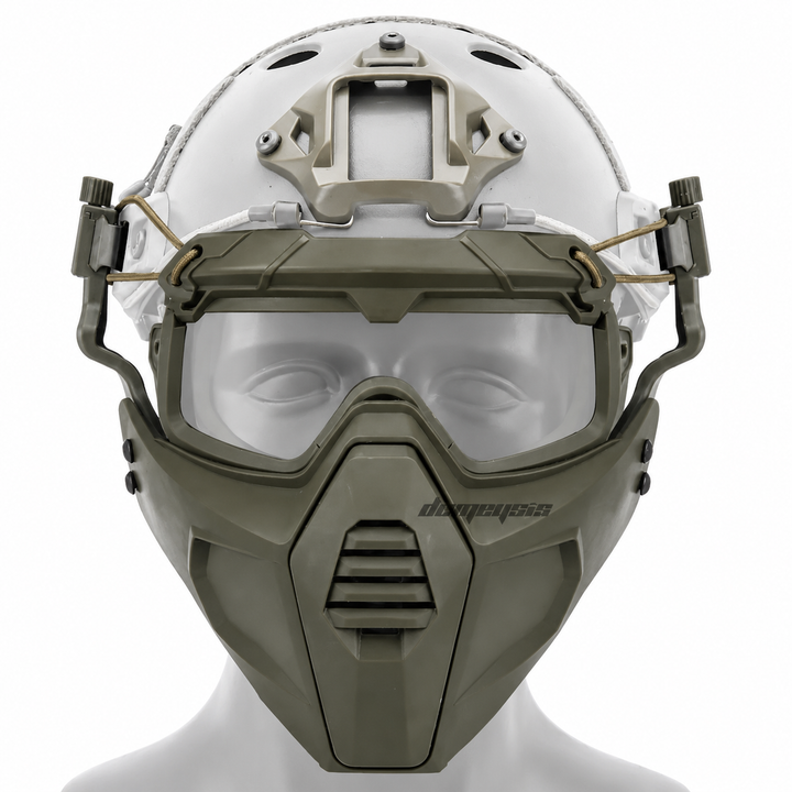 Premium Tactical FAST Helmet Half Face Mask Flip Goggles Airsoft Paintball Hunting Shooting Mask Helmet Rail Mount Protective Gear Accessory