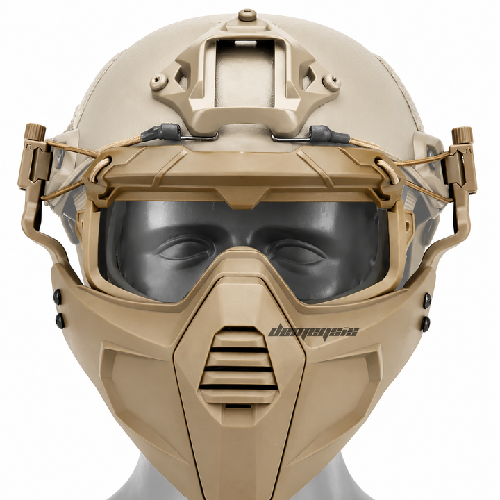 Premium Tactical FAST Helmet Half Face Mask Flip Goggles Airsoft Paintball Hunting Shooting Mask Helmet Rail Mount Protective Gear Accessory