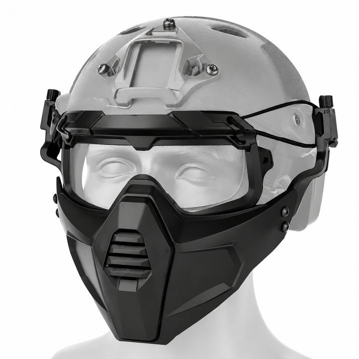Premium Tactical FAST Helmet Half Face Mask Flip Goggles Airsoft Paintball Hunting Shooting Mask Helmet Rail Mount Protective Gear Accessory