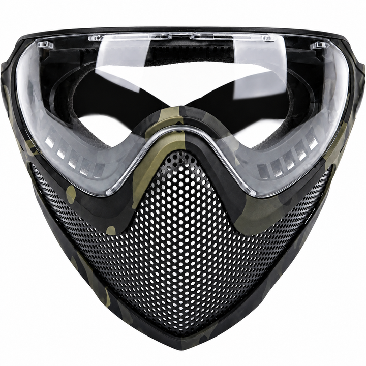 Premium Tactical Helmet Mask with Goggles FAST Rail Compatible Half Face Mask Breathable Lightweight Airsoft Paintball Hunting Protective Gear