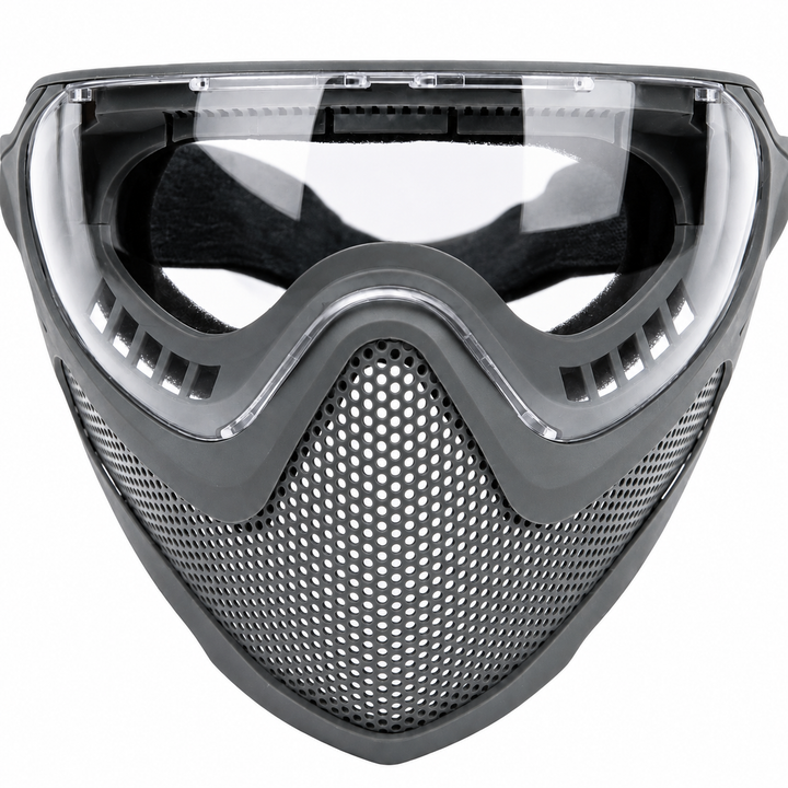 Premium Tactical Helmet Mask with Goggles FAST Rail Compatible Half Face Mask Breathable Lightweight Airsoft Paintball Hunting Protective Gear