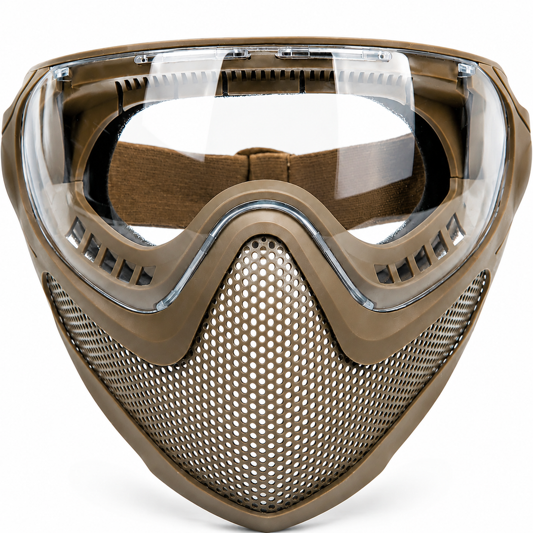 Premium Tactical Helmet Mask with Goggles FAST Rail Compatible Half Face Mask Breathable Lightweight Airsoft Paintball Hunting Protective Gear