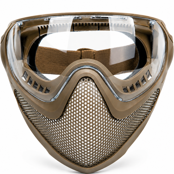 Premium Tactical Helmet Mask with Goggles FAST Rail Compatible Half Face Mask Breathable Lightweight Airsoft Paintball Hunting Protective Gear