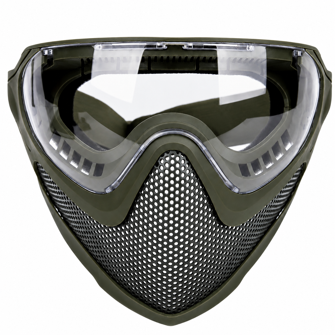 Premium Tactical Helmet Mask with Goggles FAST Rail Compatible Half Face Mask Breathable Lightweight Airsoft Paintball Hunting Protective Gear
