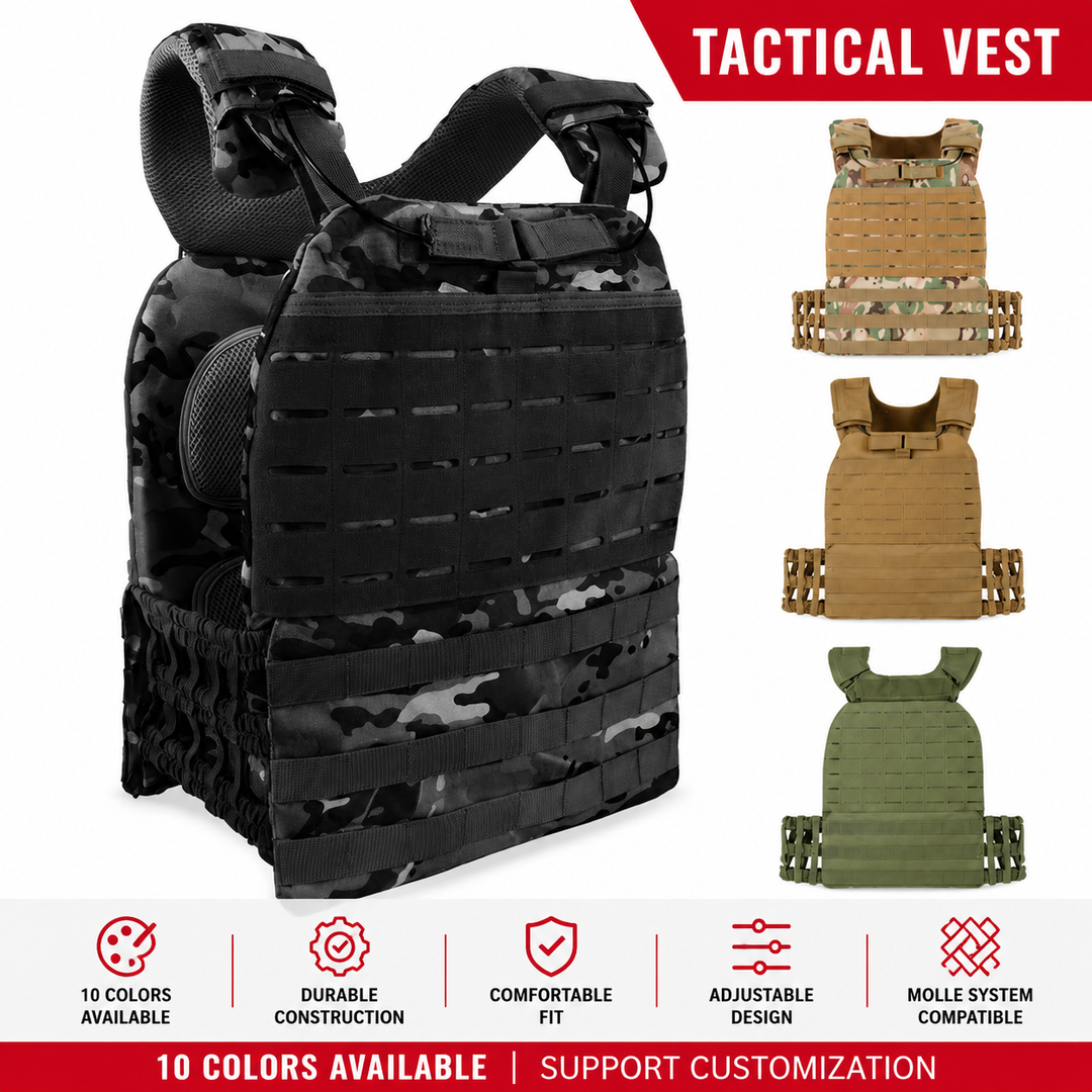 Premium Tactical Hunting Vest Camouflage 900D Weighted Plate Carrier Adjustable Fitness Combat Training Vest Outdoor Strength Endurance Gear Men