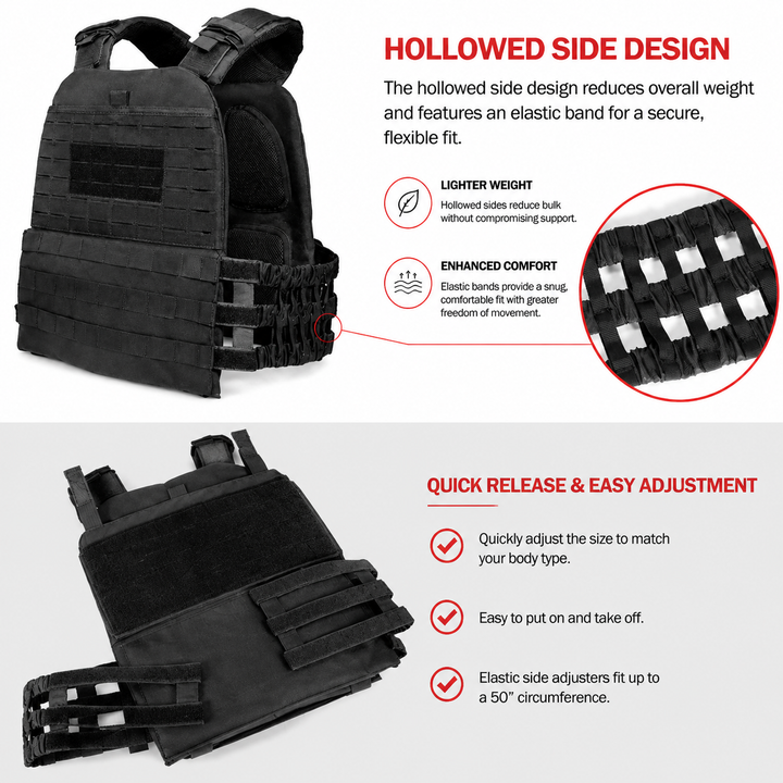 Premium Tactical Hunting Vest Camouflage 900D Weighted Plate Carrier Adjustable Fitness Combat Training Vest Outdoor Strength Endurance Gear Men