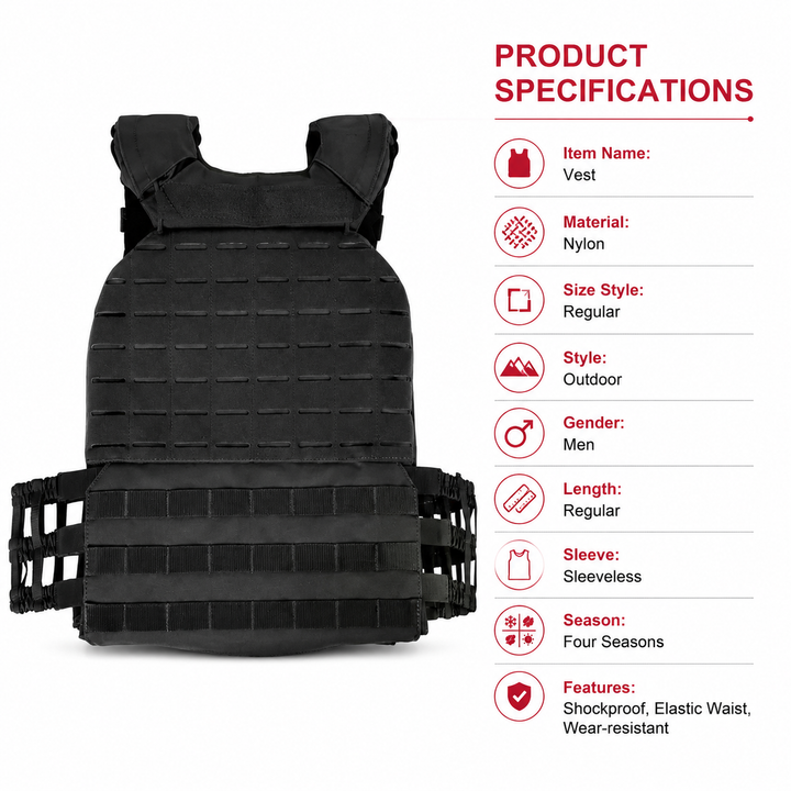 Premium Tactical Hunting Vest Camouflage 900D Weighted Plate Carrier Adjustable Fitness Combat Training Vest Outdoor Strength Endurance Gear Men