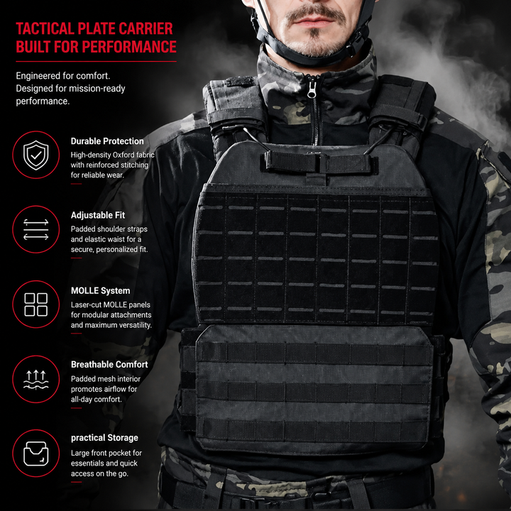 Premium Tactical Hunting Vest Camouflage 900D Weighted Plate Carrier Adjustable Fitness Combat Training Vest Outdoor Strength Endurance Gear Men