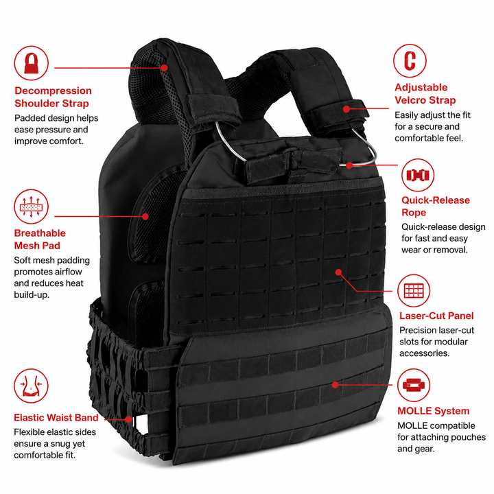 Premium Tactical Hunting Vest Camouflage 900D Weighted Plate Carrier Adjustable Fitness Combat Training Vest Outdoor Strength Endurance Gear Men