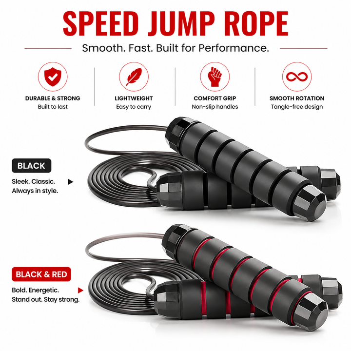 Premium Tangle-Free Jump Rope Adjustable 3m Speed Skipping Rope Ball Bearings Steel Wire PVC Coated Non Slip EVA Handles Gym Cardio Boxing Fitness