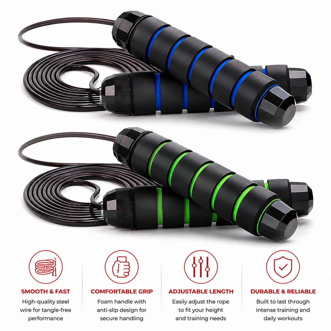 Premium Tangle-Free Jump Rope Adjustable 3m Speed Skipping Rope Ball Bearings Steel Wire PVC Coated Non Slip EVA Handles Gym Cardio Boxing Fitness
