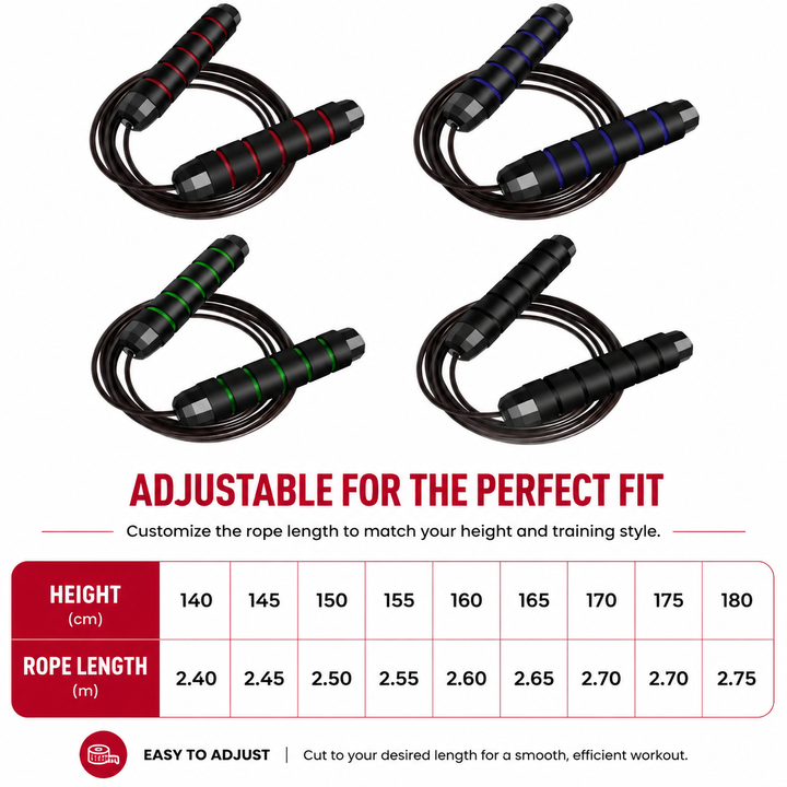 Premium Tangle-Free Jump Rope Adjustable 3m Speed Skipping Rope Ball Bearings Steel Wire PVC Coated Non Slip EVA Handles Gym Cardio Boxing Fitness