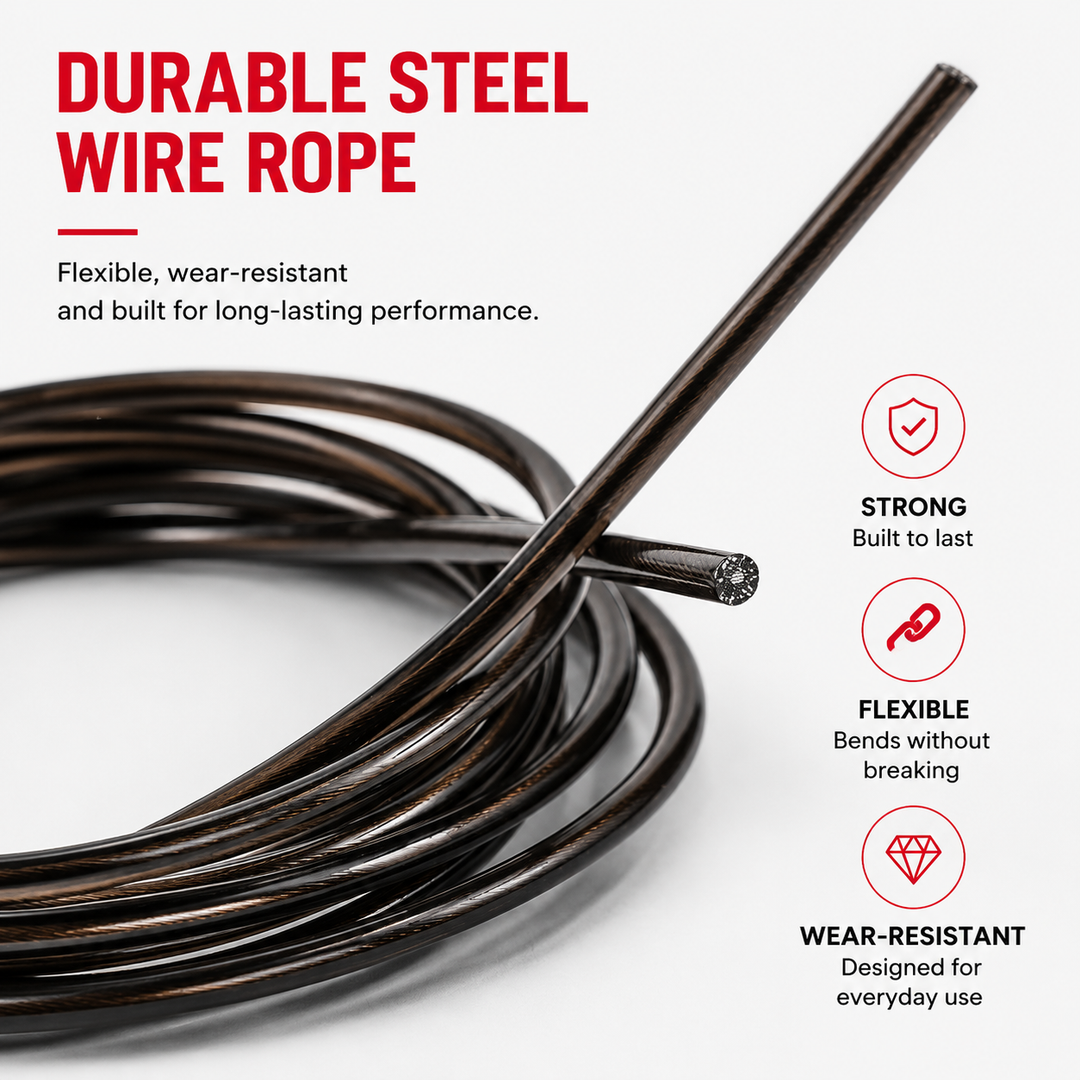 Premium Tangle-Free Jump Rope Adjustable 3m Speed Skipping Rope Ball Bearings Steel Wire PVC Coated Non Slip EVA Handles Gym Cardio Boxing Fitness