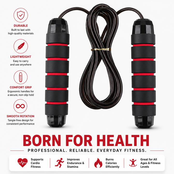Premium Tangle-Free Jump Rope Adjustable 3m Speed Skipping Rope Ball Bearings Steel Wire PVC Coated Non Slip EVA Handles Gym Cardio Boxing Fitness