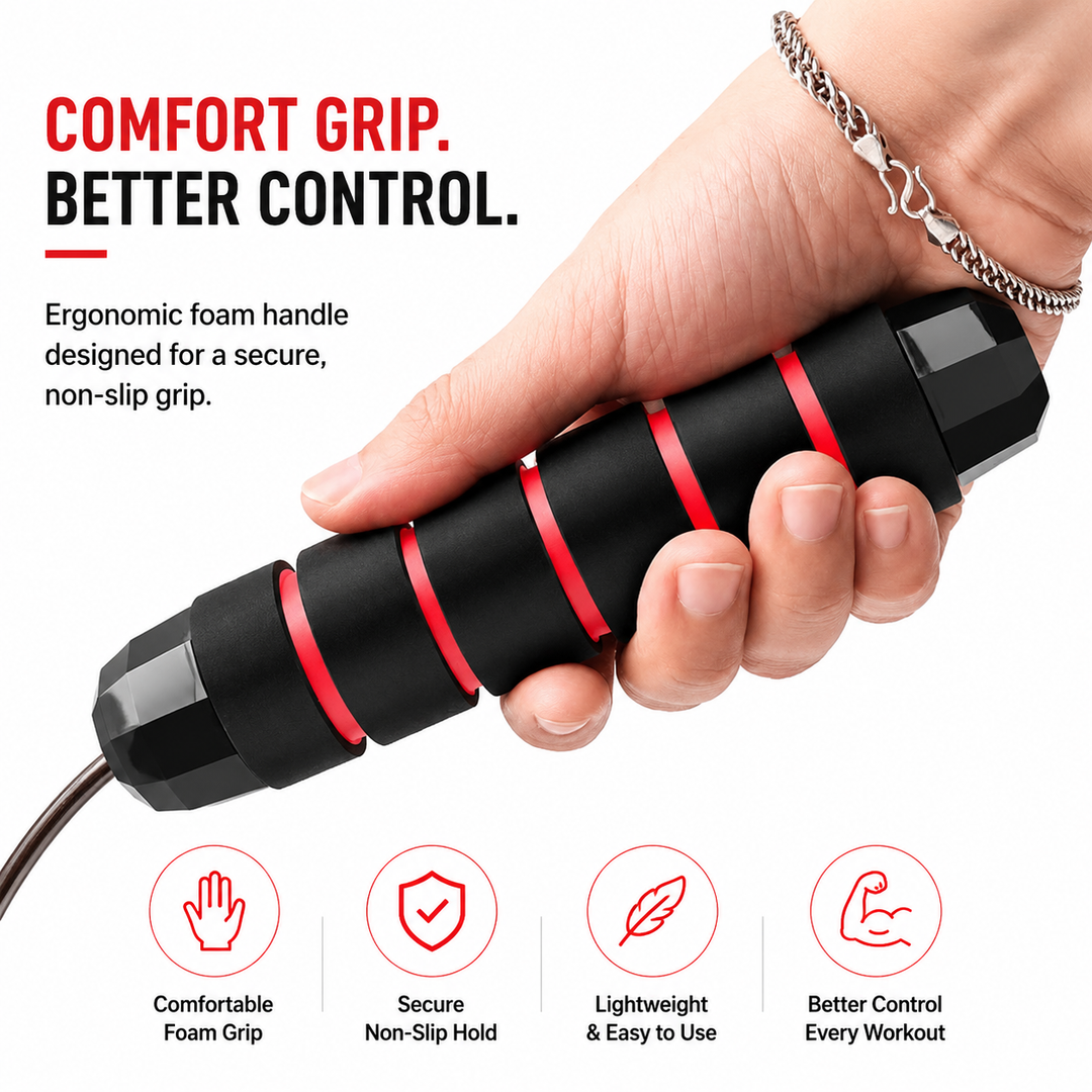 Premium Tangle-Free Jump Rope Adjustable 3m Speed Skipping Rope Ball Bearings Steel Wire PVC Coated Non Slip EVA Handles Gym Cardio Boxing Fitness