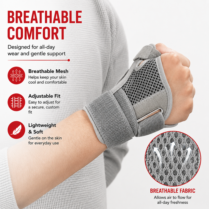 Premium Thumb Support Brace Compression Sleeve Wrist Support Breathable Adjustable Hand Support for Sports Work Daily Use 2 Pack