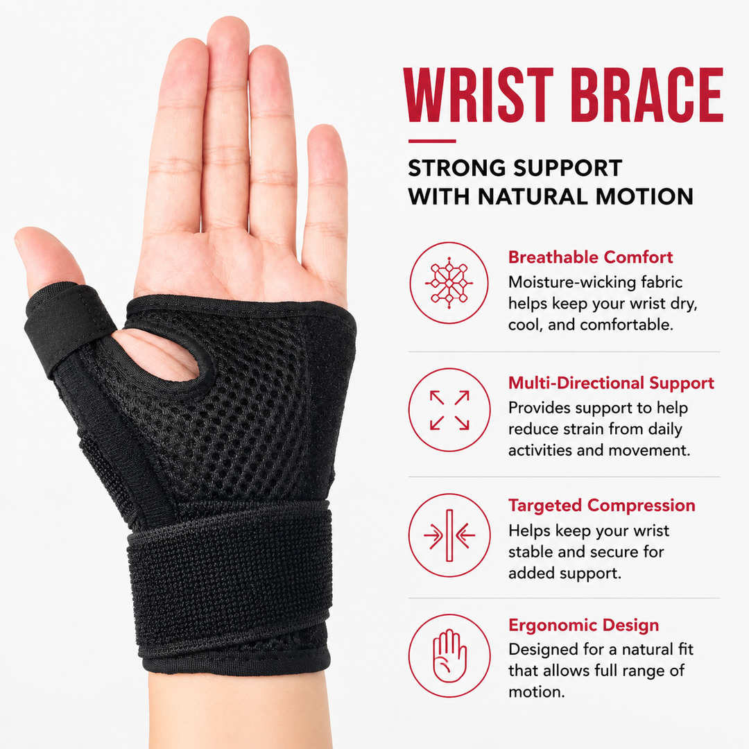 Premium Thumb Support Brace Compression Sleeve Wrist Support Breathable Adjustable Hand Support for Sports Work Daily Use 2 Pack